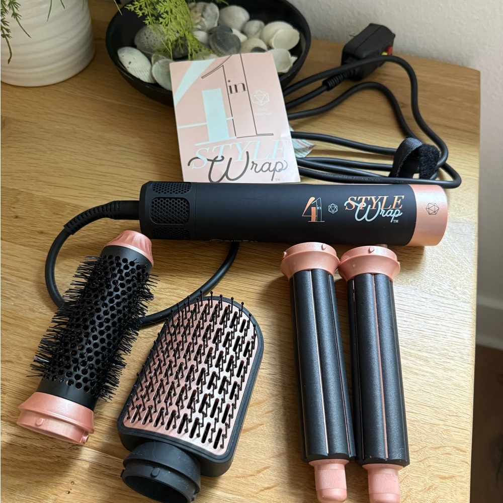 4-in-1 Hair Styling Tool Set in Black and Pink - SKI Stylewrap